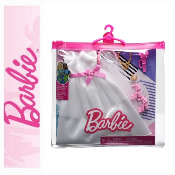 Barbie Fashions Doll Clothing Bridal Pack with Wedding Dress, Veil and Accessori - Picture 1 of 6